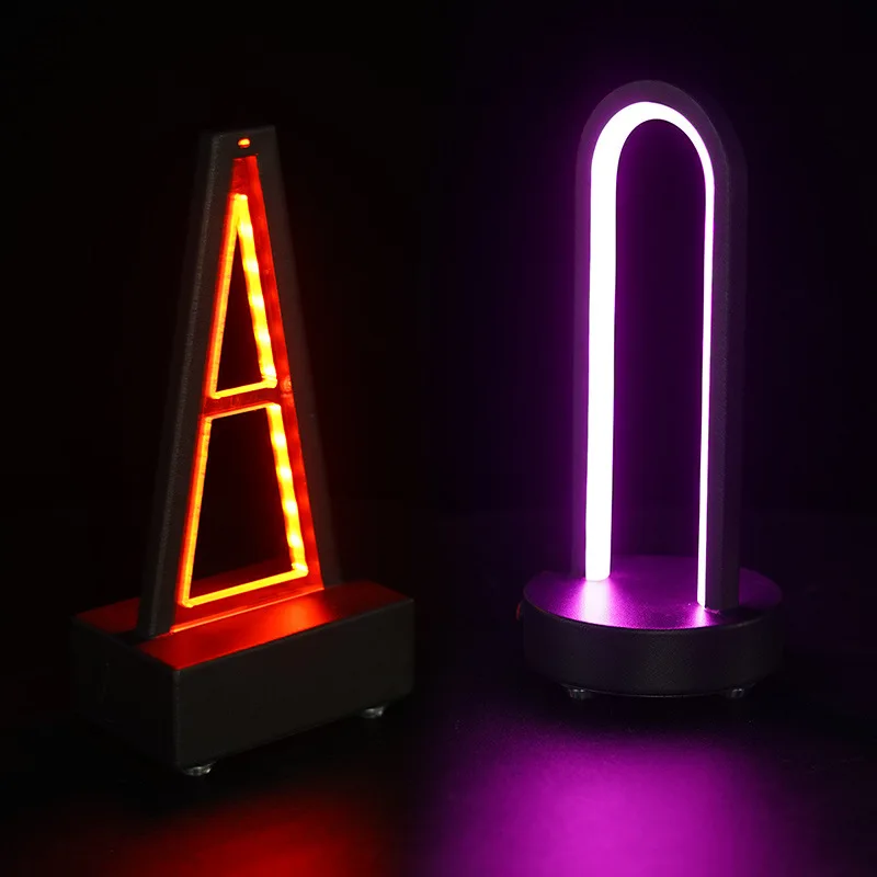 Lámpara de escritorio de bar, barra transparente, lámpara de escritorio de barra colorida LED de carga, lámpara de atmósfera de restaurante creativa