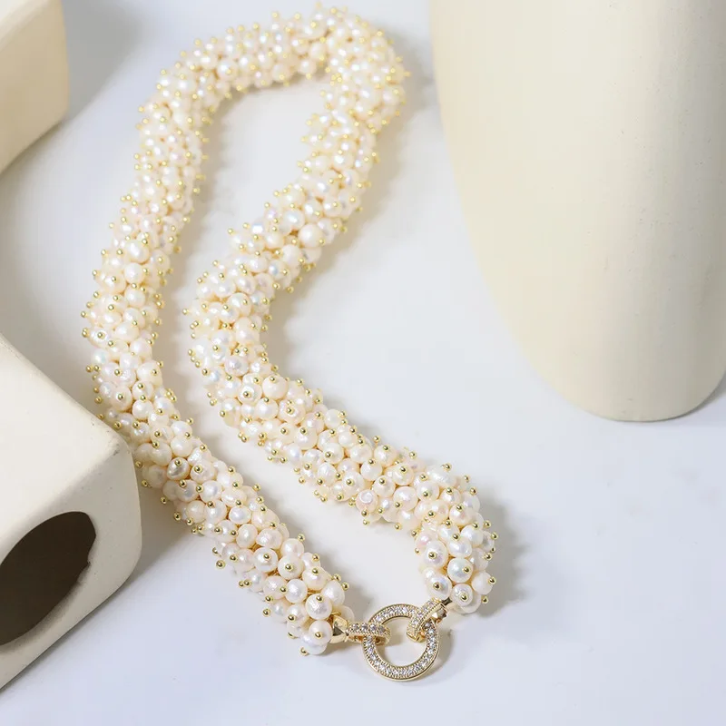 Natural Versatile New Pearl Necklace, High-End-Style Retro Long Sweater Chain