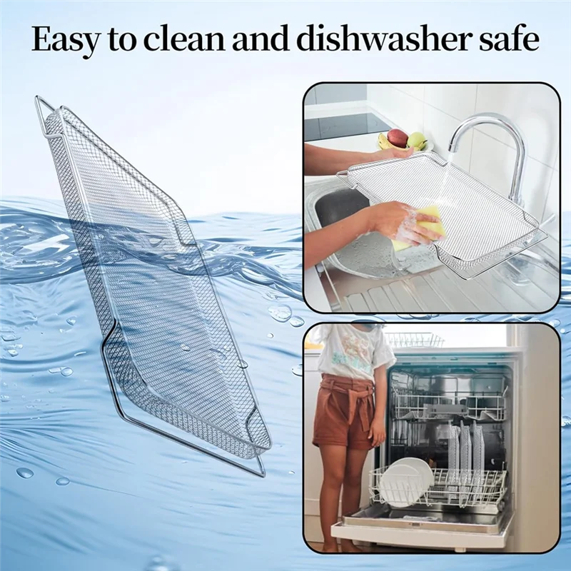 A006-Air Fryerตะกร้าสําหรับBrevilleสมาร์ทเตาอบAir Fryer ProสแตนเลสAir Fryerตะกร้าตาข่ายเตาอบตะกร้าตาข่ายพร้อมคลิป