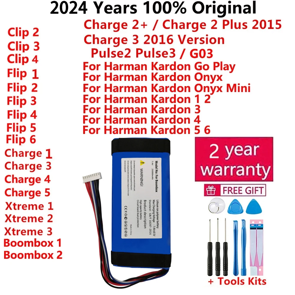 Оригинальный аккумулятор для динамика Harman Kardon Onyx Studio Go Play Onyx Mini для JBL Boombox зажим заряд Flip Xtreme 1 2 3 4 5 6
