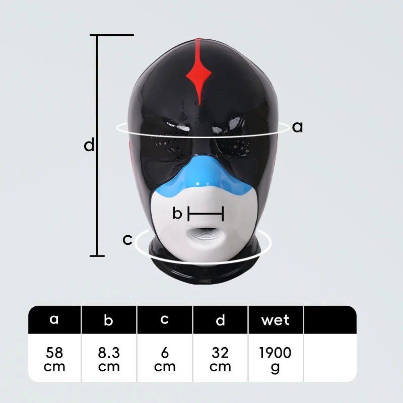 Furrjoi-mascarilla de Dron de tiburón de silicona con agujeros para los ojos, fetiche peludo para disfraces de Cosplay, gorros de látex brillantes, juego de mascotas, capucha de cabeza completa