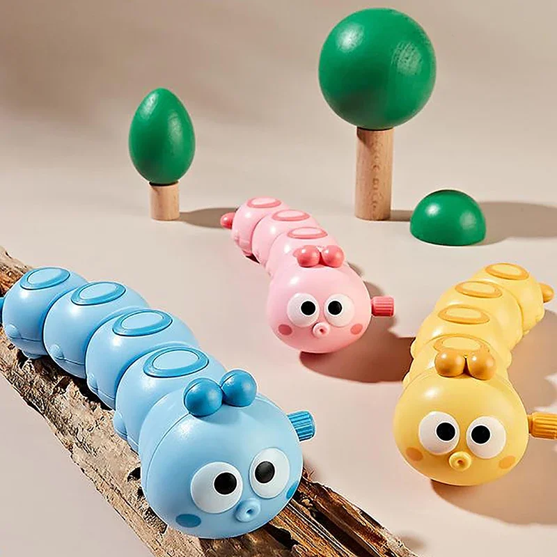 1 قطعة لطيف الكرتون عقارب الساعة الحيوانات يختتم لعب للأطفال كاتربيلر شكل الزحف لعبة طفل هدية للأطفال لعبة التنموية