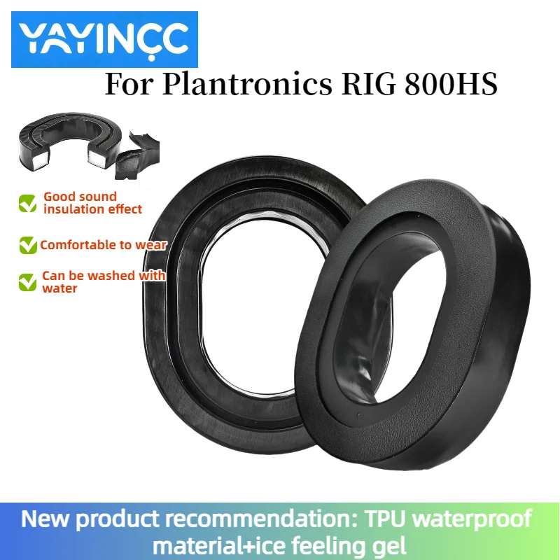 

YAYINCC New product recommendation Replacement Silicone ice gel groove Earmuff Earpads for Plantronics RIG 800HS Headset