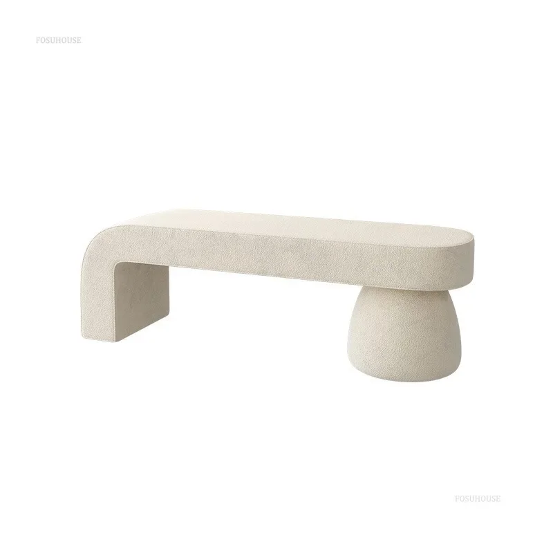 Muebles nórdicos para el hogar, taburete para cambiar zapatos, taburetes para dormitorio, extremo de cama, otomanos, sofá, banco, tienda de ropa, descanso otomano K