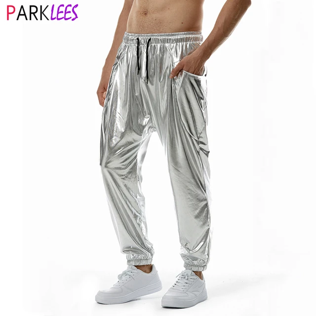 Silver jogger pants hot sale