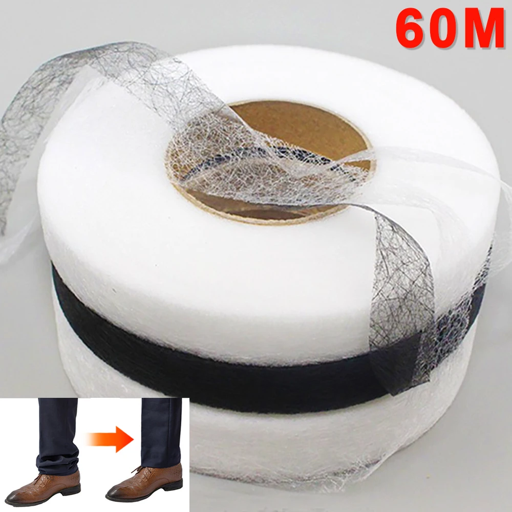 60M Double-sided Pants Edge Shorten Paste Non-woven Interlining Adhesive Fabric Cloth Iron On Hem Tape DIY Sewing Accessories