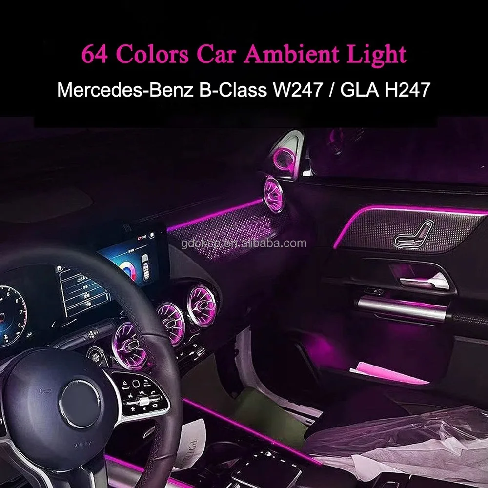 W247 ضوء النجوم المشارك الطيار لوحة الداخلية الضوء المحيط لبنز B-Class W247 GLA H247 مركز وحدة التحكم الديكور جو مصباح