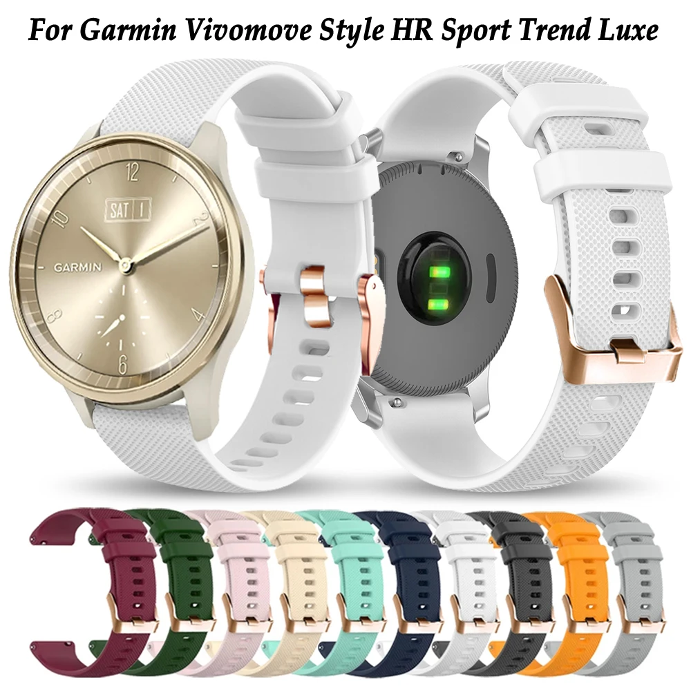 20mm Silikon Armband für Garmin Vivomove Stil hr Sport Trend Luxus Sport Band Smartwatch Armband Ersatz Armband