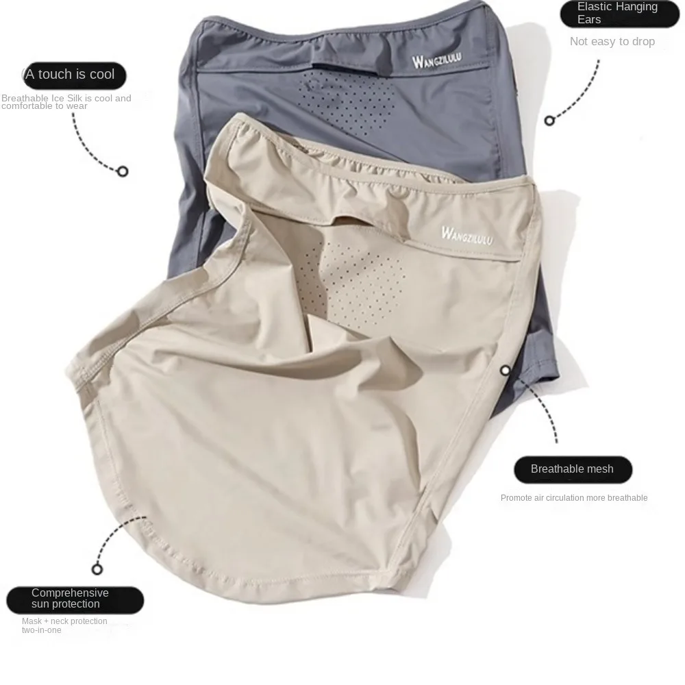 

Ear Hanging Sunscreen Face Mask Shading Breathable Riding Mask Elastic UV Protection Sun Protection Face Towel Fishing