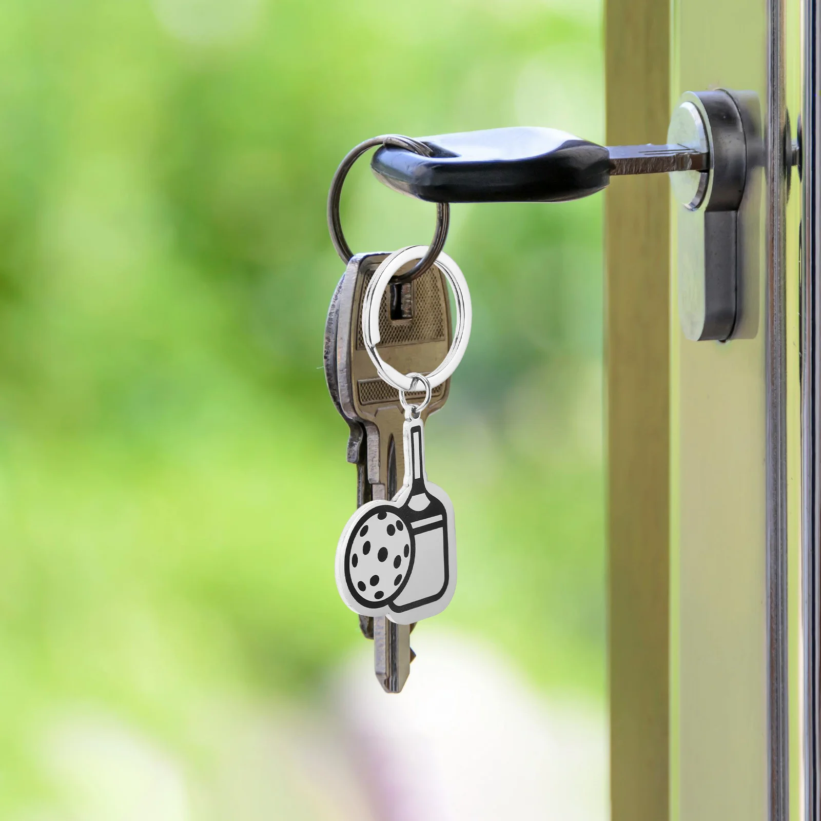 

Pickleball Keychain Mini Pickleball Paddles Balls Stainless Charm Sports Ball Keychain Party Favors for Women
