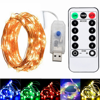 20m/10m 8 Function Remote Control LED Fairy Lights USB String Lights Christmas Garland New Year Wedding Party Garden Decoration
