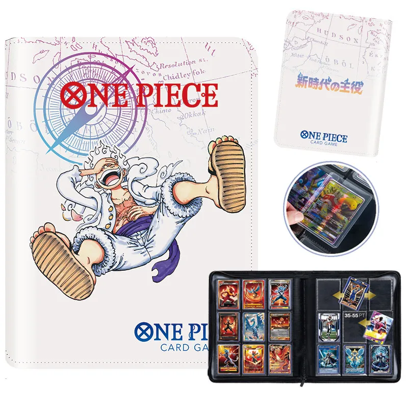 Luffy Card Binder One Piece Roronoa Zoro Photo Album Zipper Book 160/360 Pocket Holder TCG Cards Storage, Anime Albums Gift