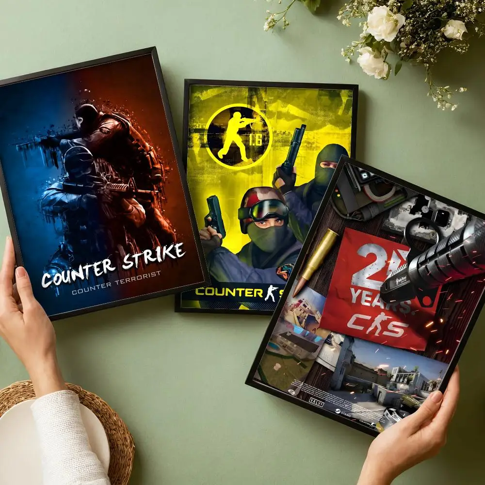 Hot Game C-Counter-Strike CS2 Poster Decorative Wall Art Stickers Mural Photo Print for Home Living Room Hallway Decor