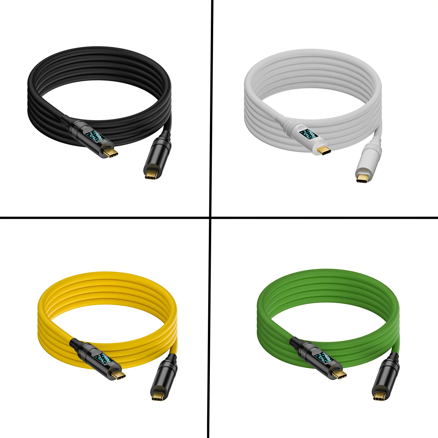 JavicTech Kabel Smart LED-Display USB-C USB4 Kabel 20Gbps 100W 8K für Laptop, Festplatte, Smartphone Typ-C Stecker-zu-Stecker Kabel für Strom & Daten