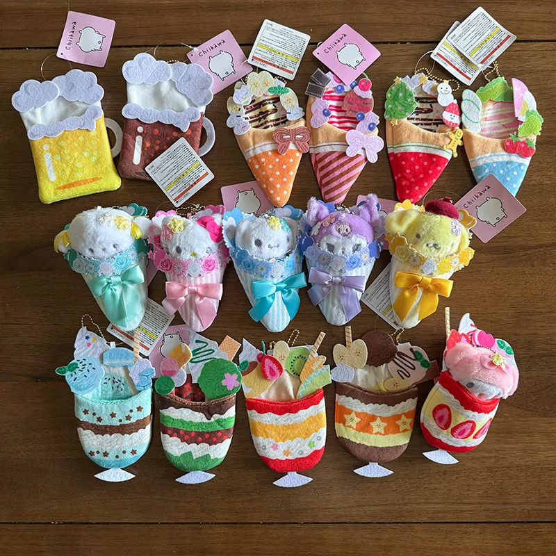 15 cm carino crepe gelato sacco a pelo bambola di Natale bambola di cotone peluche burattino da dito Baby Gacha ciondolo vestiti per bambini