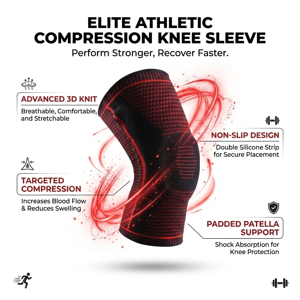 Adjustable Tightness Sports Knee Pads, Professional Breathable Knitted Knee Pads for Men and Women, Basketball