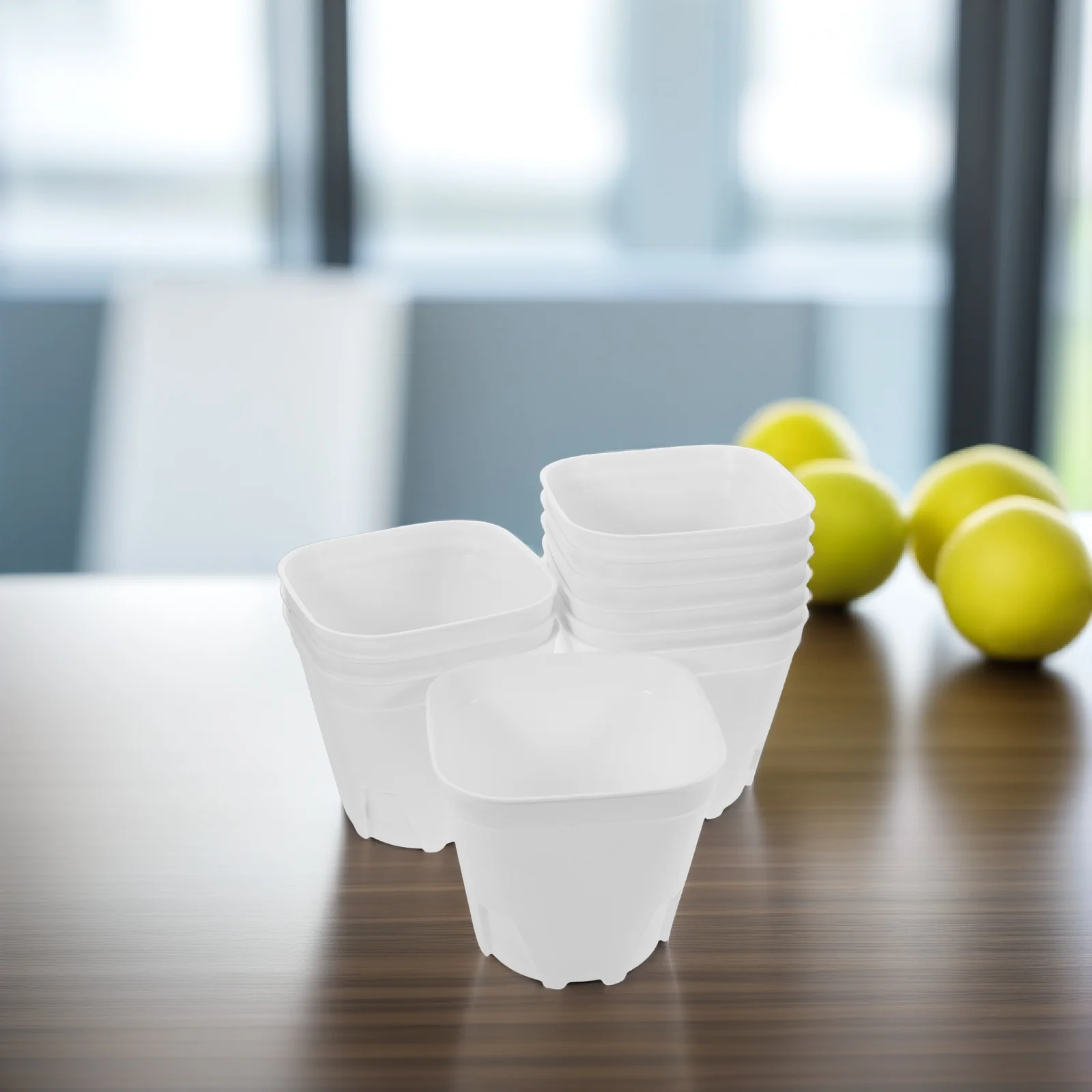 

10 Pcs Plant Nursery Pots Root Control and Breathable Square Basin Plastic Flower Orchid Indoor Garden