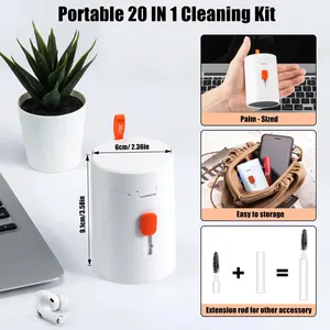 20 in 1 Computer Keyboard Cleaning Kit, tablet, camera, phone screen, clean tools, key extractor, wire papner, clean brush with storage 8 Main Screen Wiper Sales - №1