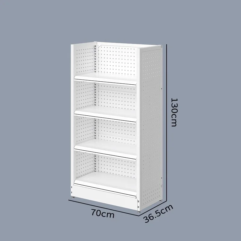 Rak Gondola Logam Ringan Modern Custom untuk Desain Rak Supermarket, Stand Display Ritel yang Stylish