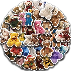 50PCS Cartoon Anime Kawaii Bear Stickers Plush For Water Bottle Laptop Skateboard Scrapbook Luggage Kids Sticker Waterproof PVC