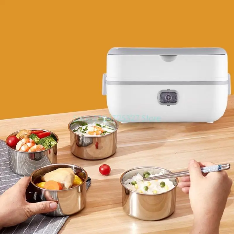 Steam Cooking Electric Lunch Box Lunch Container 2L Insulated Heater Portable for Travel Dormitory Kitchen