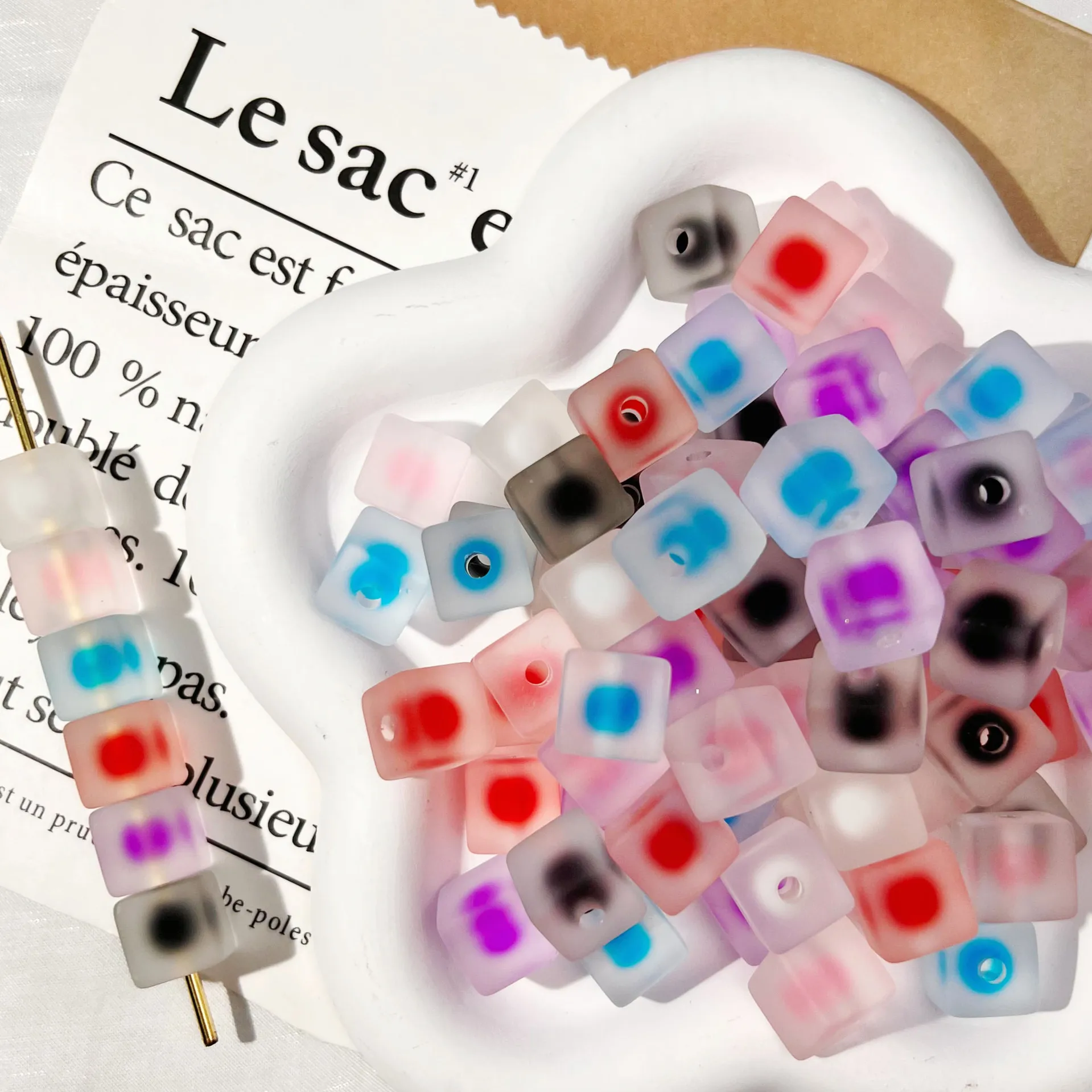 

15Pcs 12mm Matte Square Resin Loose Beads DIY Jewelry Accessories Mobile Phone Chain Car Pendant Material