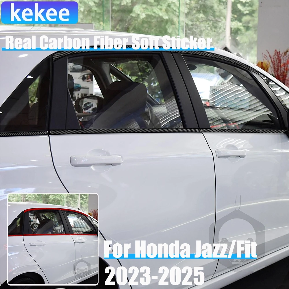 

Real Carbon Fiber Car Accessories Door Strip Decorative Trim Cover Soft Sticker For Honda Fit /Jazz GR9 2023 2024 2025
