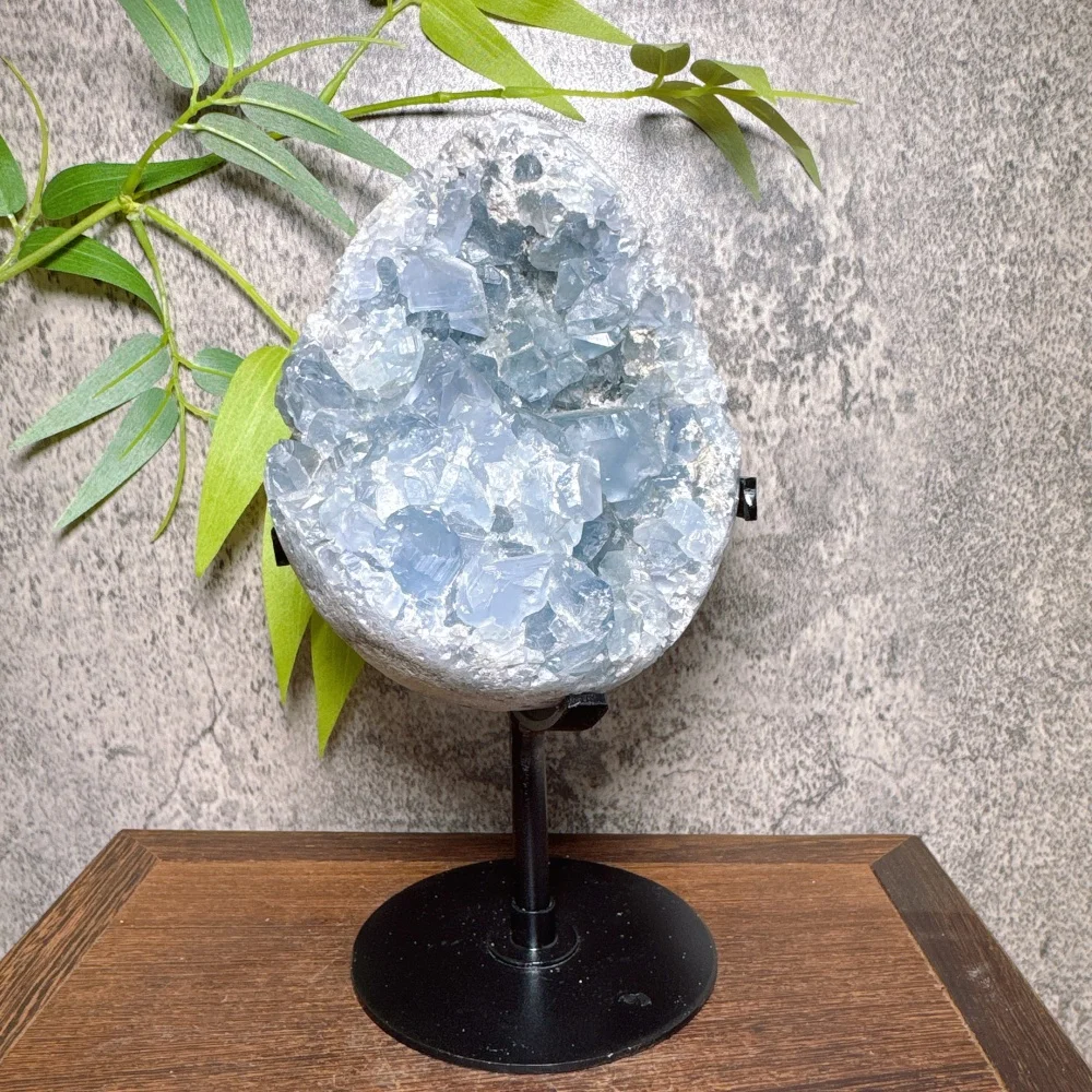 2.3Kg Big Blue Celestite Egg Cluster Natural Crystal Quartz Stone Gem Feng Shui Energy Mineral for Home Decoration