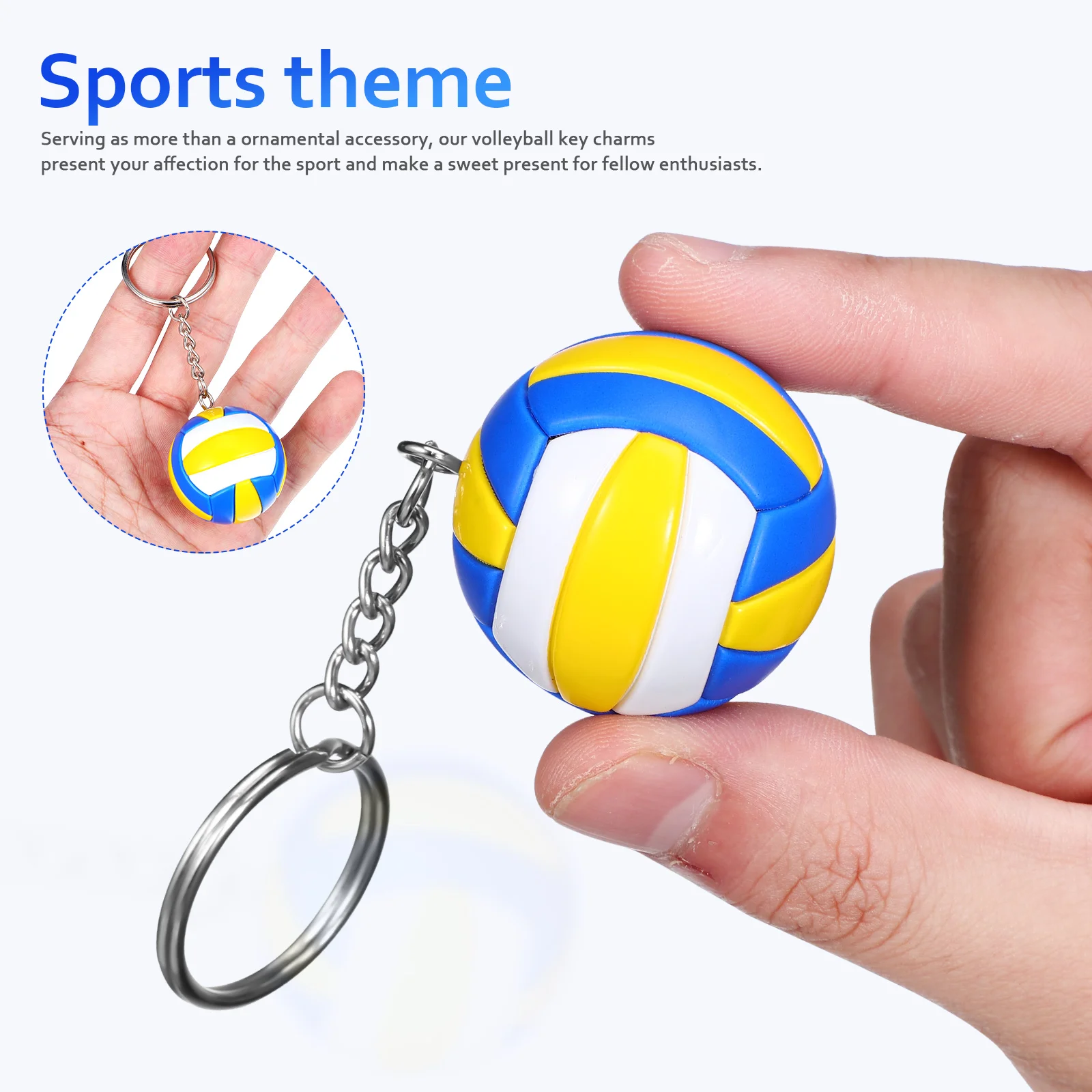 4pcs Volleyball Keychain Volleyball Pendants Keychain Bag Charms Sports Souvenir Volleyball Decorations