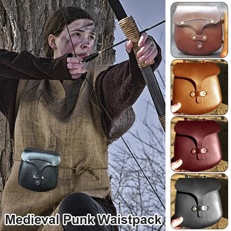 Vintage Medieval Pouch Bag Outdoors Belt Leather Saddle Wallet Steampunk New Pirate Costume Antique Gear Cosplay Accessory