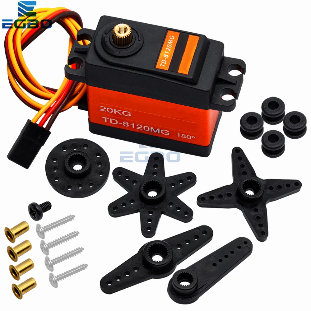 EGBO TD-8120MG أجهزة رقمية مقاومة للماء: عزم دوران عالي 20 كجم و180 °   زاوية الدوران – لسيارات RC والمركبات النموذجية