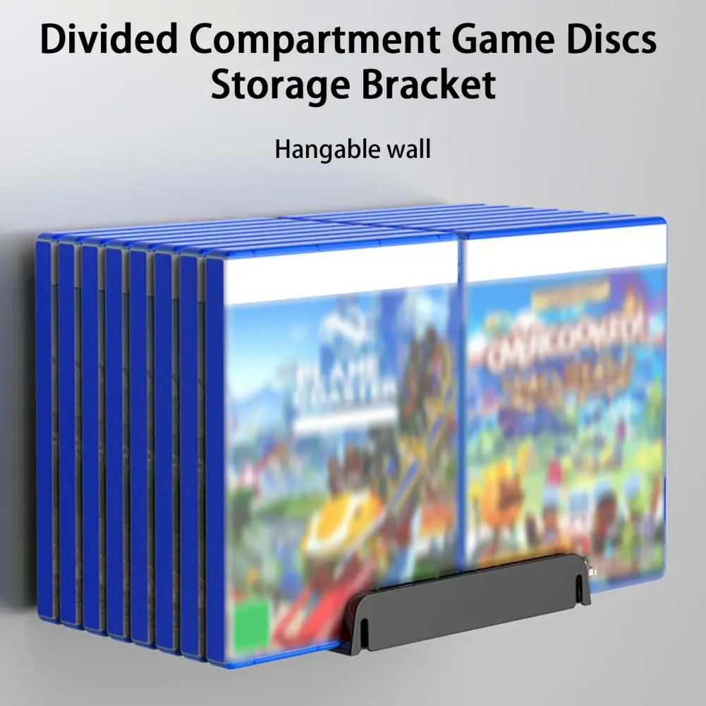 Scatola portaoggetti DVD con cuscinetti antiscivolo Organizer da scrivania espandibile custodia per videogiochi con montaggio a parete a 16 slot per PS5 per interruttore per