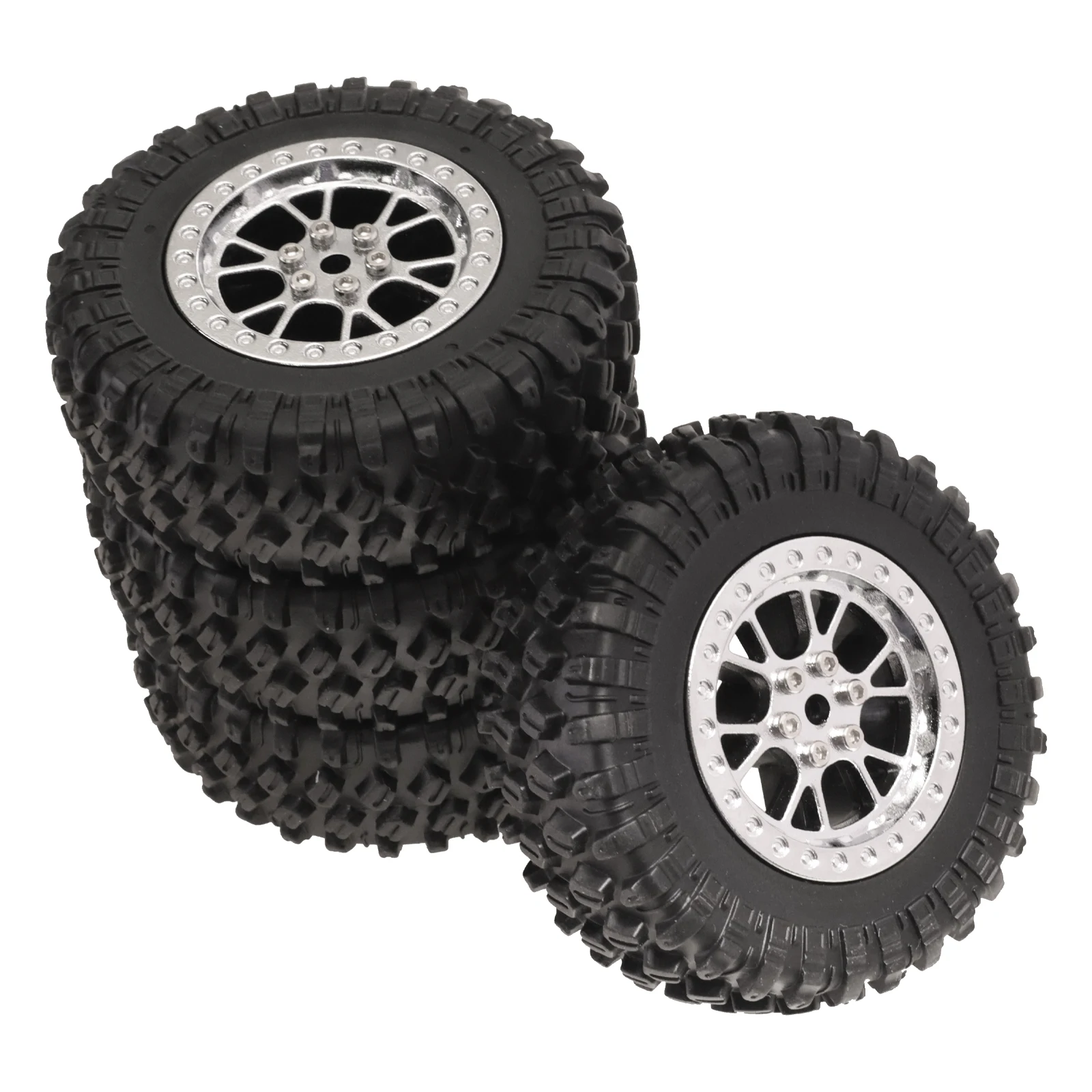 4 Pcs/Set RC Rubber Tyre 70mm 1/12 Tires Wheel Compatible for 1:12 RC Car Racing Car MN90 MN91 MN99 MN99S 1:16 WPL C14 C24 C54