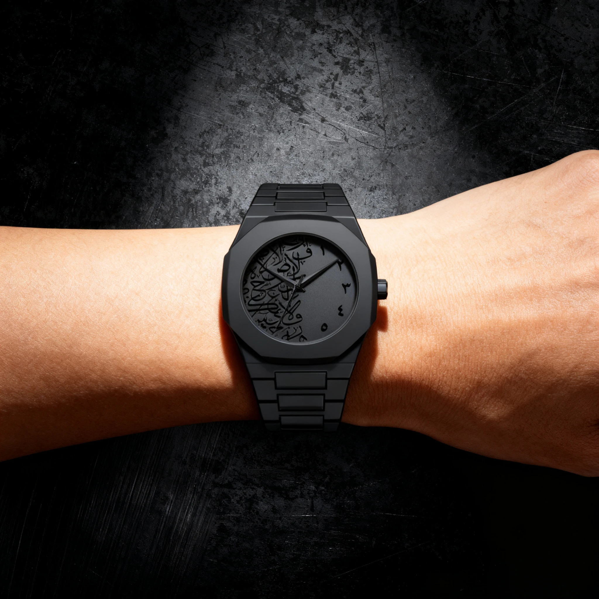2025 Modern Minimalist Personality Creative All Black Men's Watch Arabic Numerals Sports Casual Quartz Watch Unique Design Watch