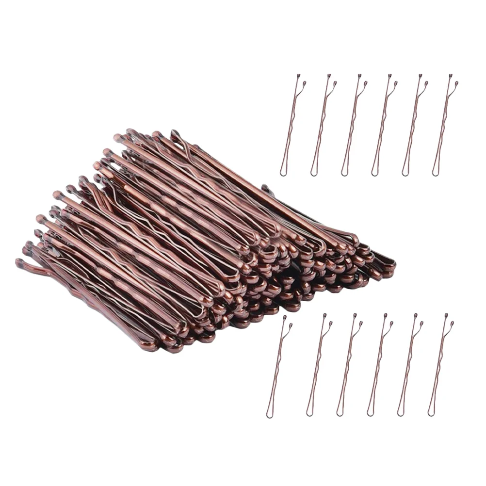 200 Pcs Brown Bobby Pins Wave Clip Hair Claw Accessories Mini Metal Miss Black Girl