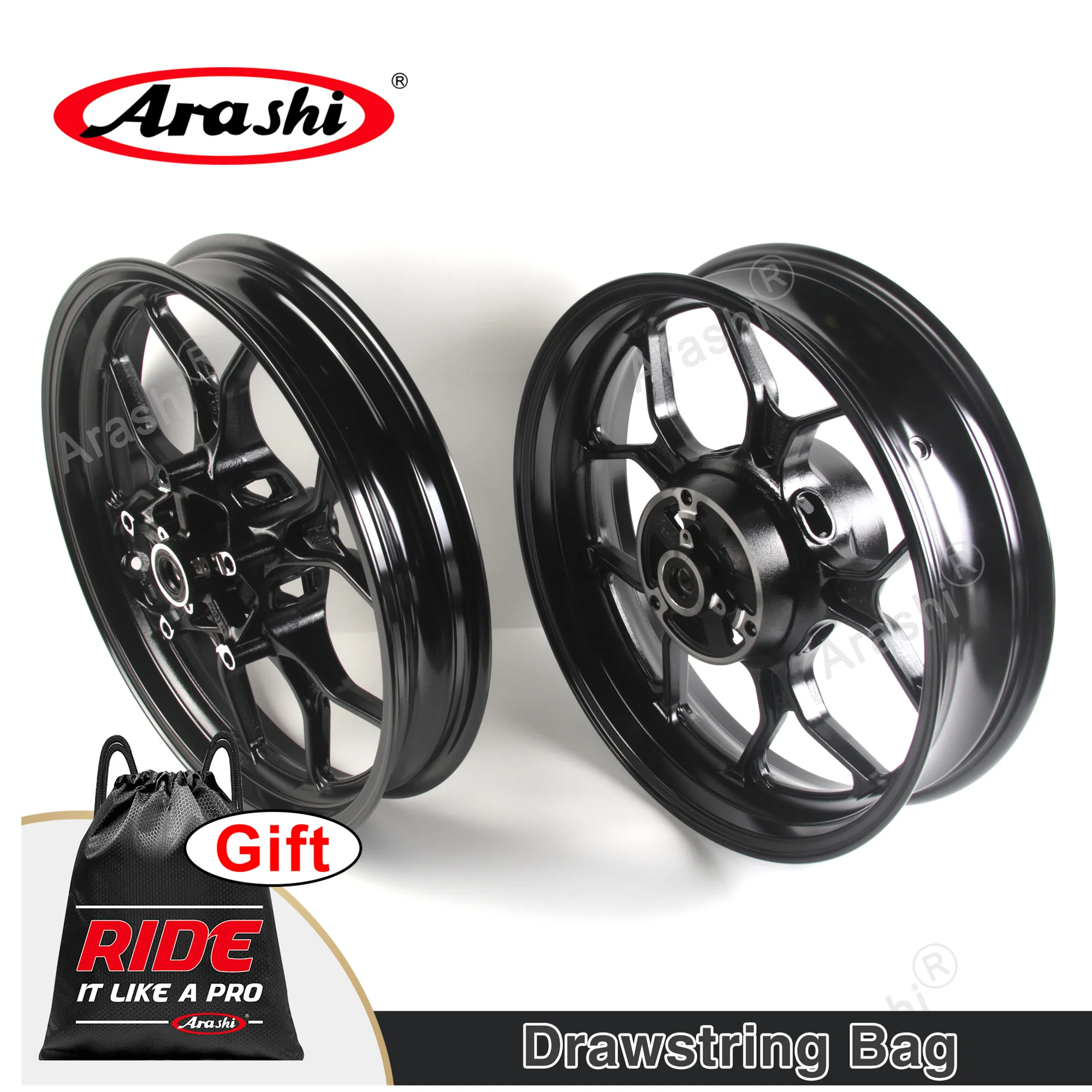 Arashi Front Rear Wheel Rim Set For YAMAHA YZF R3 / R25 YZF-R3 / ABS 2015 2016 2017 2018 2019 2020 2021 2022 Motorcycle Tire Hub