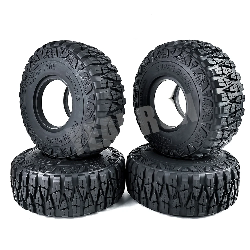 YEAHRUN 2.9 inch 180*70mm Beadlock Rubber Wheel Tires for Axial SCX6 AXI05000 Wrangler AXI05001 Trail Honcho 1/6 RC Car Parts