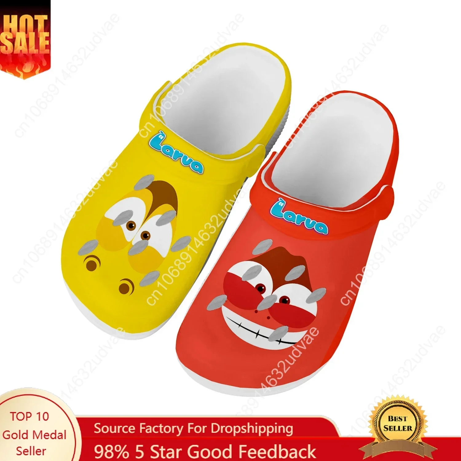 Larva Water Shoes Mens Womens Comfortable Home Garden Clogs Customizd Sandals Beach Breathable Hole Slippers