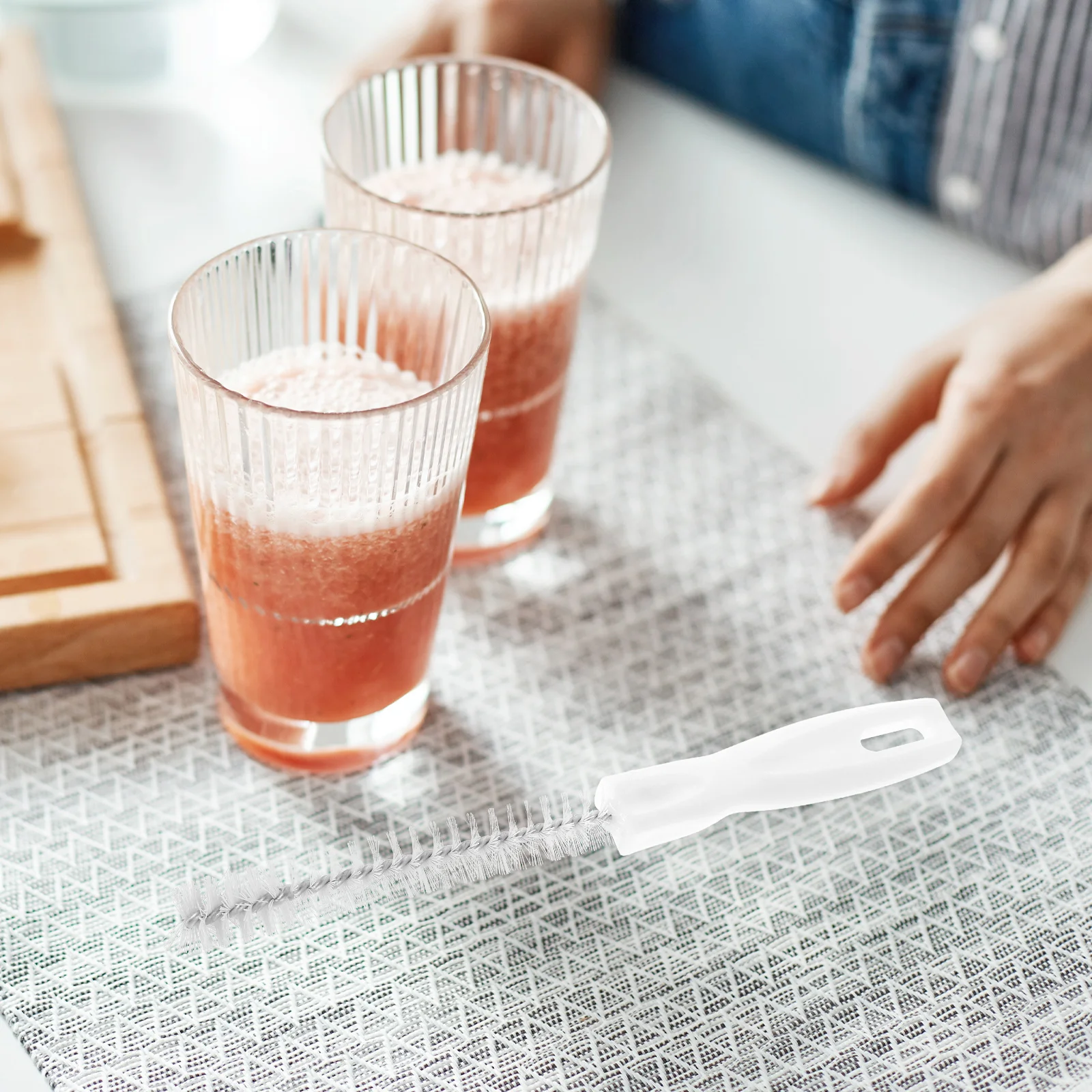 

2 шт. L-образная чистящая стеклянная бутылка с длинной ручкой, кувшин для карбуна, инструмент для изготовления вина, кофейник, скраб для бутылки с молоком, щетина