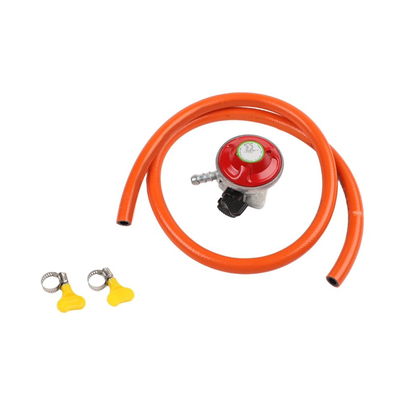 Regulador de gas de baja presión de 37 mbar con manguera de 1 metro para tanque de propano Calor de 27 mm, estufa de camping, barbacoa, calentador de patio, herramienta de válvula reductora.