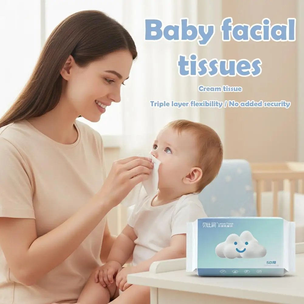 Cloud Soft Tissue Moisturizing Wood Pulp Large Size Hypoallergenic for Baby Makeup Removal Oil Control No Fluorescent Agent