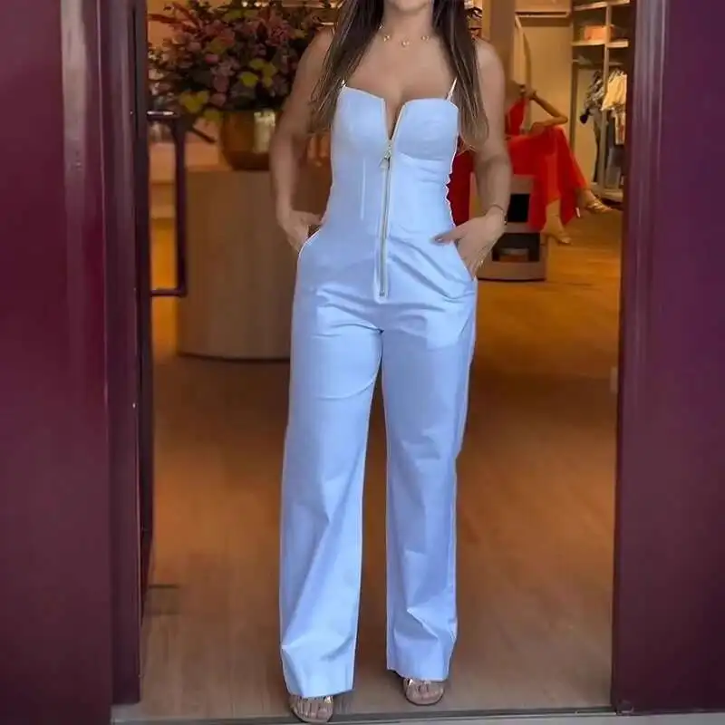 مكتب أنيق الصلبة سليم السراويل الطويلة رومبير أزياء الشارع أكمام Playsuit مثير قبالة الكتف عالية الخصر حبال بذلة