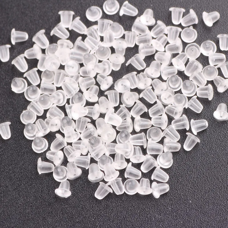 500/1000 Stück Gummi-Ohrringverschlüsse, runde Silikon-Ohrstöpsel, Verschlusskappen, Ohrringstopper für DIY-Ohrringteile, Schmuckherstellung – Detail 5