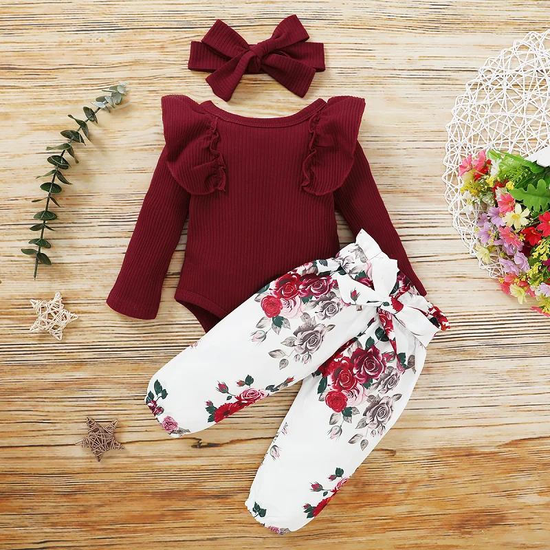 Vêtement Bébé Inscription Love Mom Ensemble Bébé Fille 2 Pièces Avec Nœud 3D Et Inscription Love Mom - Sweat Et Pantalon, Tailles 70 à 110 Tenue Bébé Fille Nœud 3D