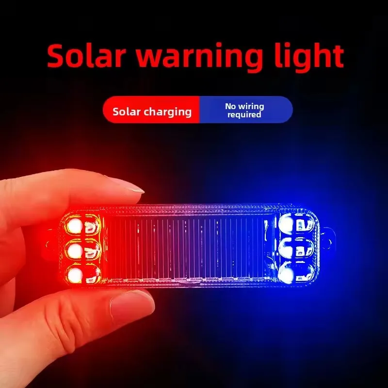 Motorcycle Solar Warning Light Car Rear Collision Prevention Strobe Light Night Electric Vehicle Bicycle LED Tail Flashing Light