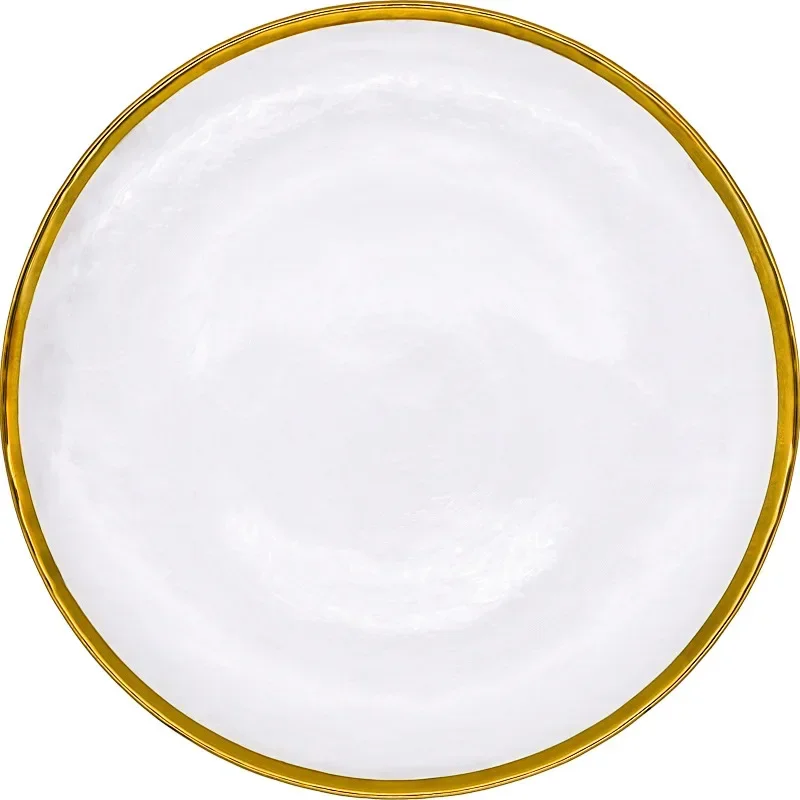 

FOR 13 Inch Wholesale Charger Plate Gold Rim Glass Charger Plate Rim Gold Wedding Wholesale Charger Plates