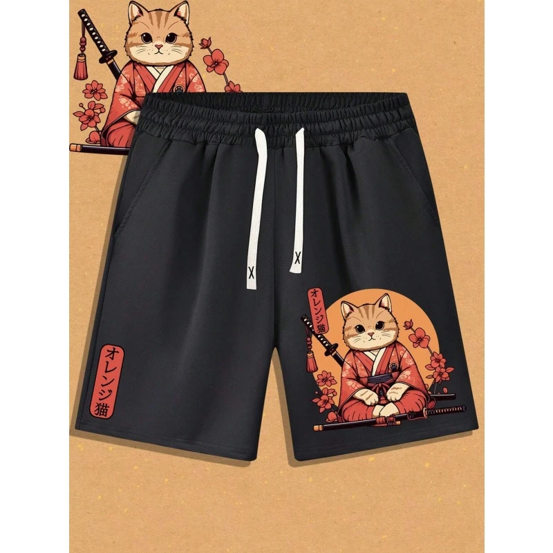 Moda japonesa ukiyo-e gráfico praia shorts tendência de verão streetwear 3d impresso calças curtas casuais grandes crianças troncos de natação