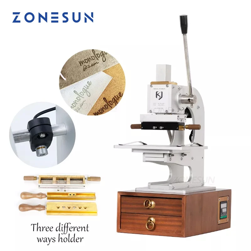 

ZONESUN Hot Foil Stamping Machine With Alphabet Molds Custom Logo Marking Embossing Tools For Paper Plastic Leather