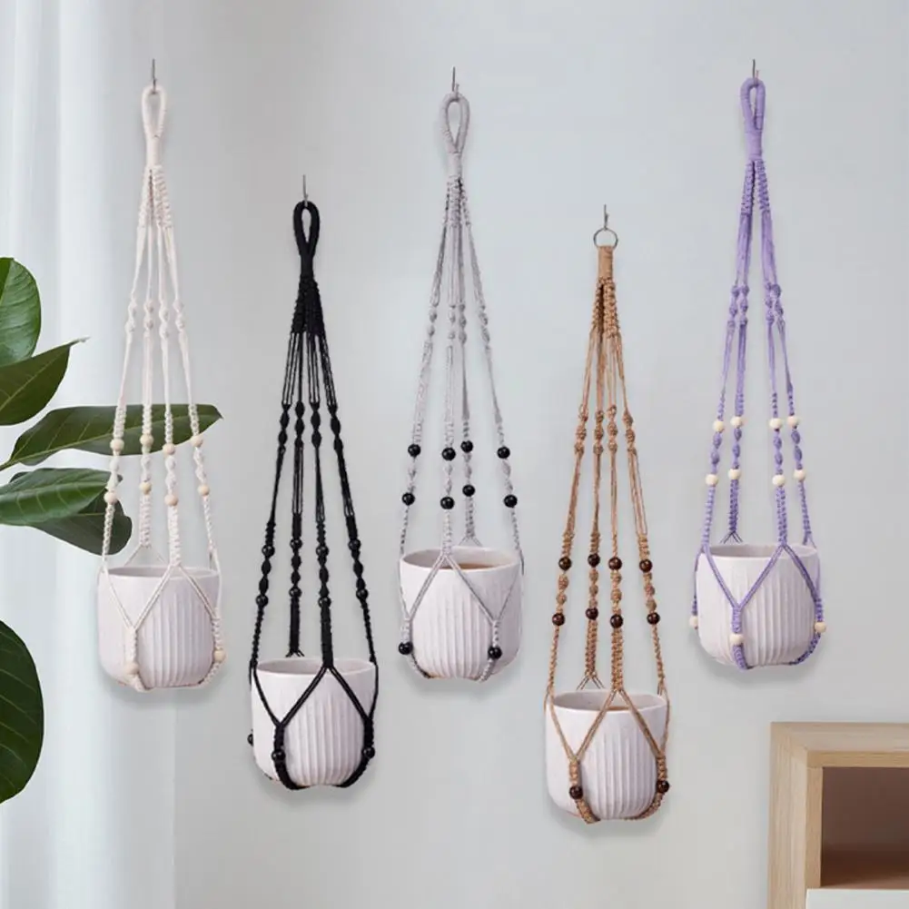 

Chic Macrame Plant Hanger Boho Hanging Planter Holder Cotton Rope Flower Pot Hanger Plant Hanging Net Home Patio Garden Decor