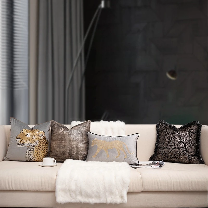 30X50/45X45CM Light Luxury Throw Pillow Cover Gold-plated Velvet Stamping Waist Cushion Cover Decor Home Decorative Pillowcase